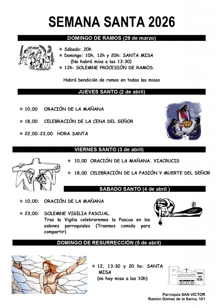 HORARIOS SEMANA SANTA 2026